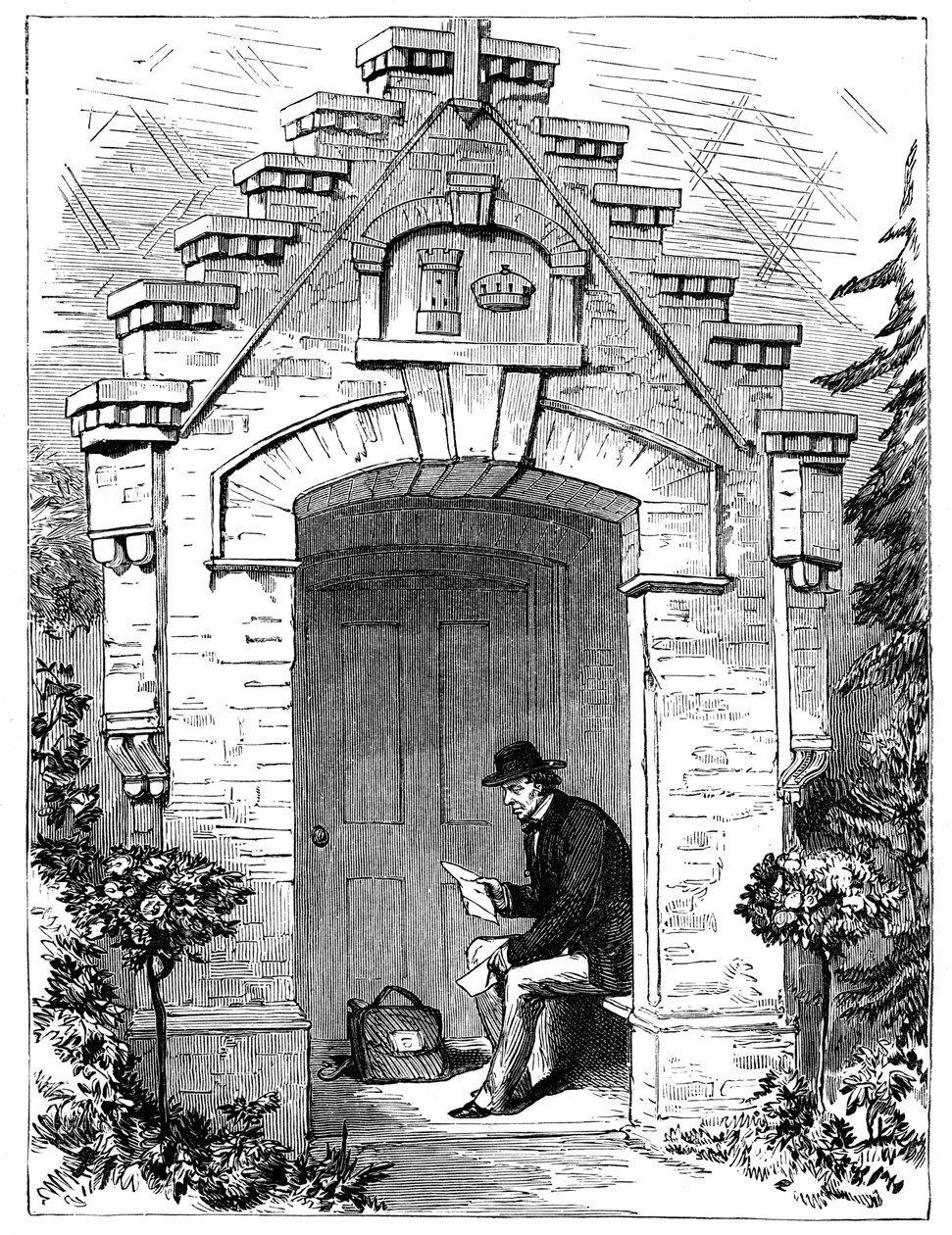 बेंजामिन डिसरायली 1804-1881 19 वीं शताब्दी में ह्युगेनडेन लॉज के पोर्च में पत्र पढ़ना द्वारा अज्ञात