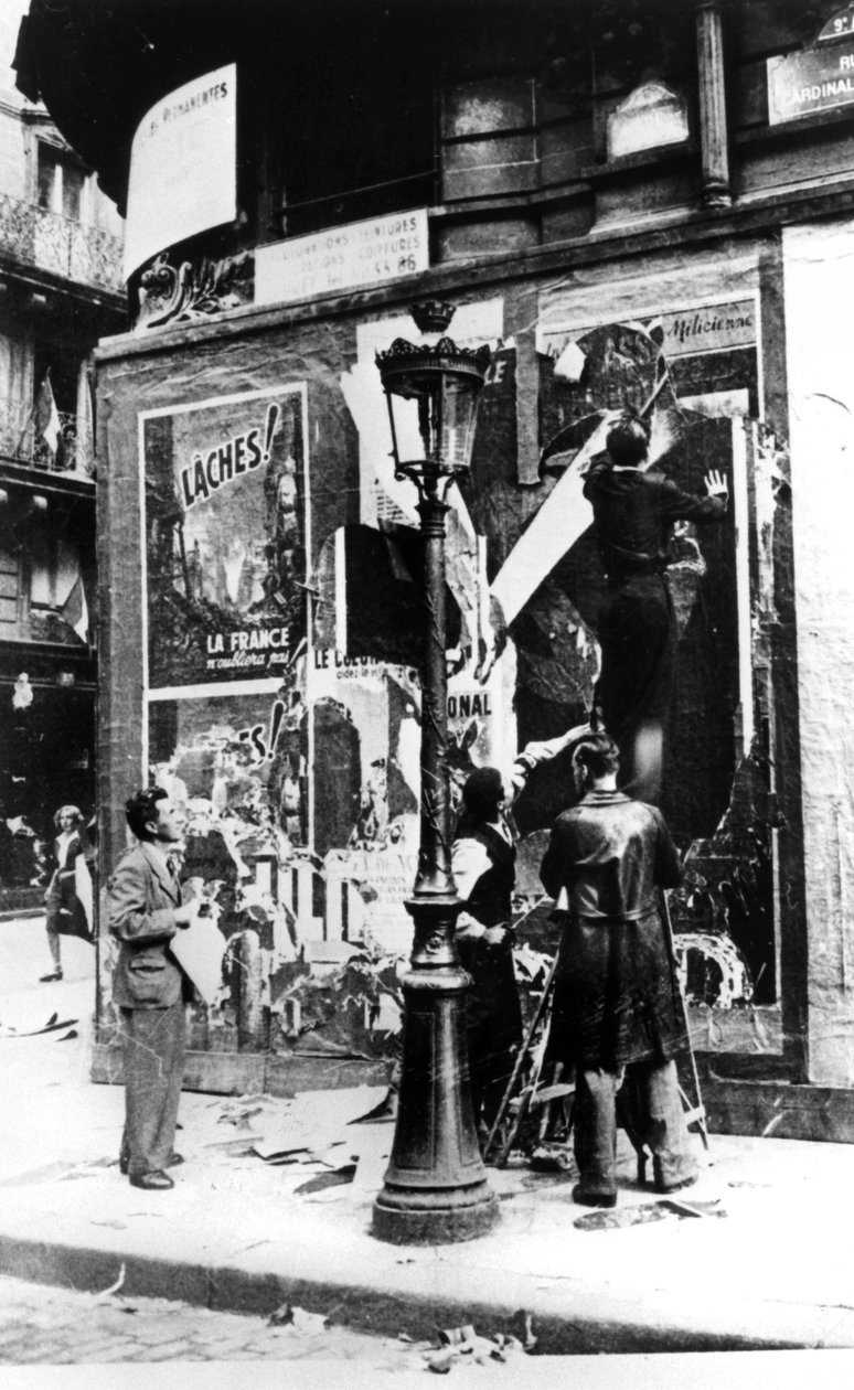 प्रचार पोस्टर, पेरिस, द्वितीय विश्व युद्ध, 1939-1945 के साथ पुरुषों के बिलबोर्ड द्वारा अज्ञात
