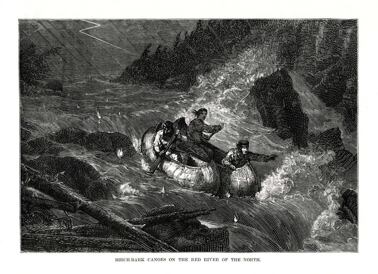 संयुक्त राज्य अमेरिका, 1877 की लाल नदी पर बर्च-छाल के डिब्बे द्वारा अज्ञात