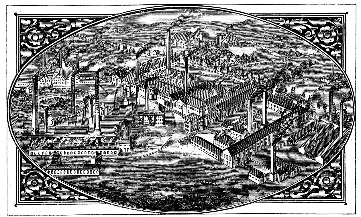 क्रुप्स के पक्षियों की आंखों का दृश्य, एसेन, जर्मनी, 1876 द्वारा अज्ञात