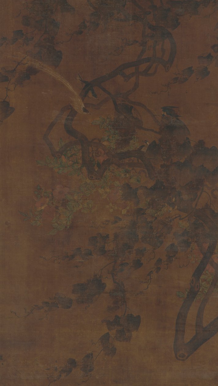 पक्षी, अंगूर और फूल, मिंग राजवंश, 1368-1644। द्वारा अज्ञात