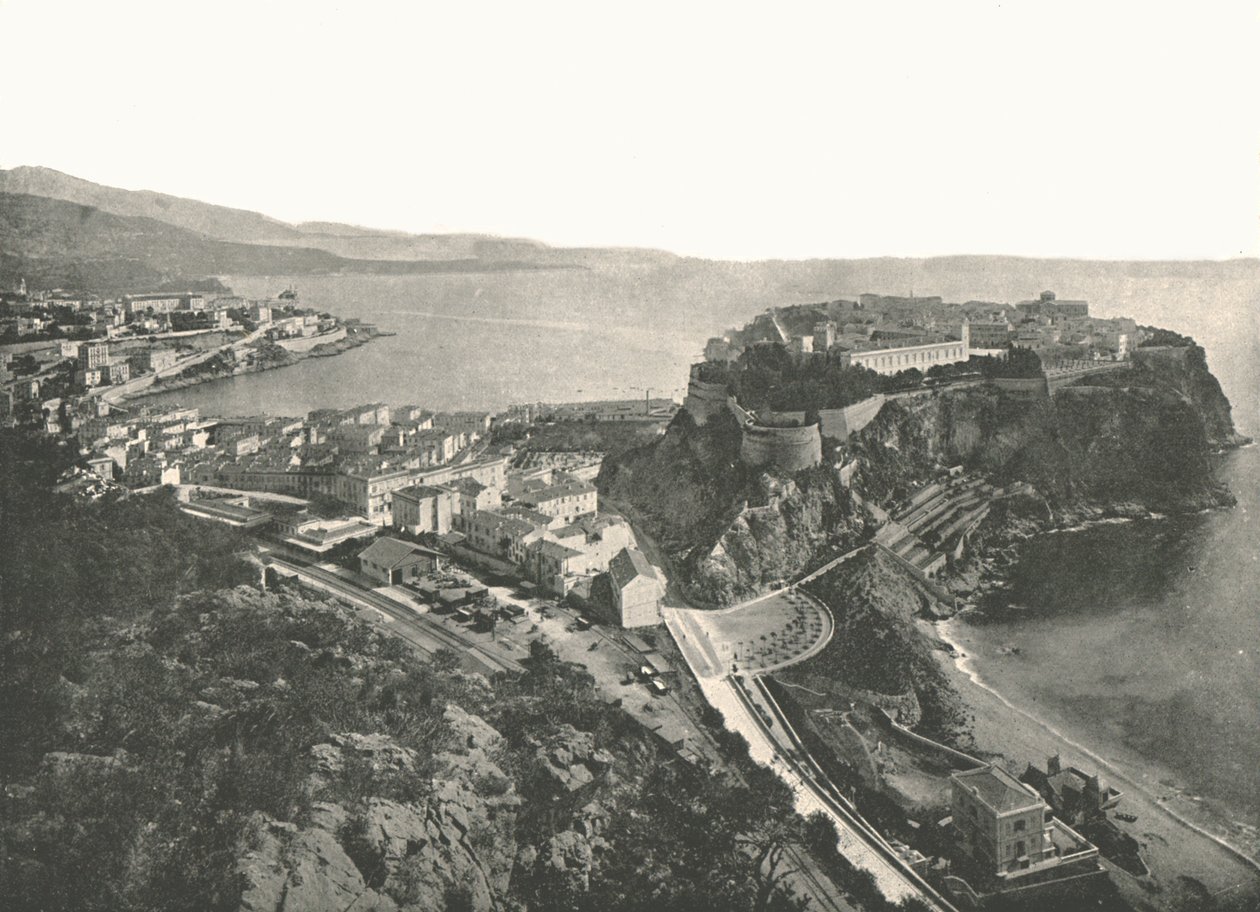 बर्ड्स आई व्यू, मोंटे कार्लो, मोनाको, 1895। द्वारा अज्ञात