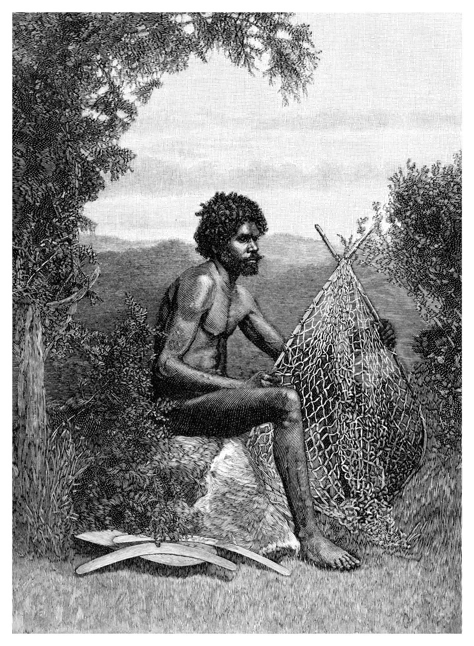ब्लैकफेलो मिडिंग हिज नेट, ऑस्ट्रेलिया, 1886 द्वारा अज्ञात