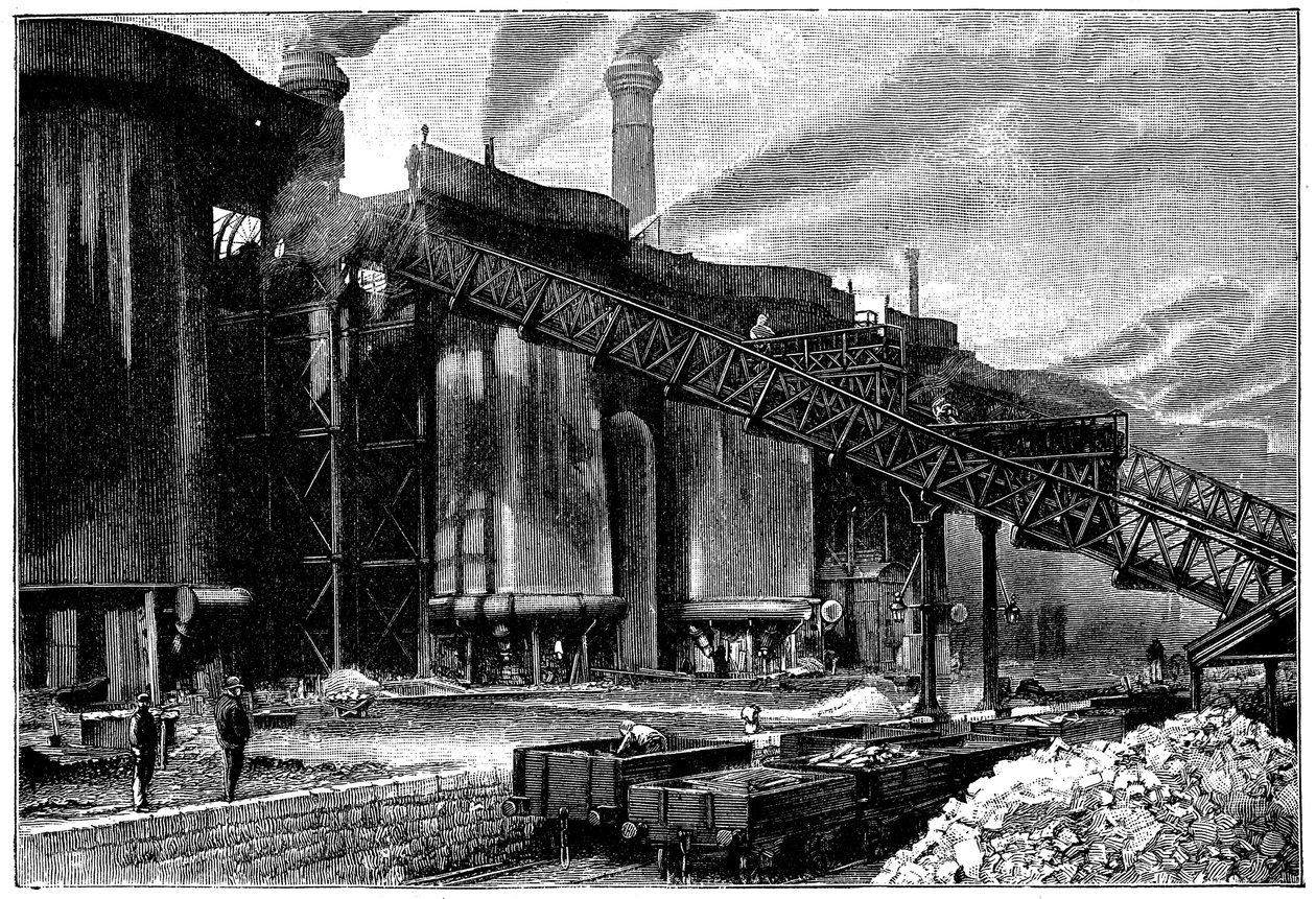 ब्लास्ट फर्नेस, बैरो हेमटिट आयरन एंड स्टील कंपनी, बैरो इन फर्नेस, Cumbria, 1890 द्वारा अज्ञात