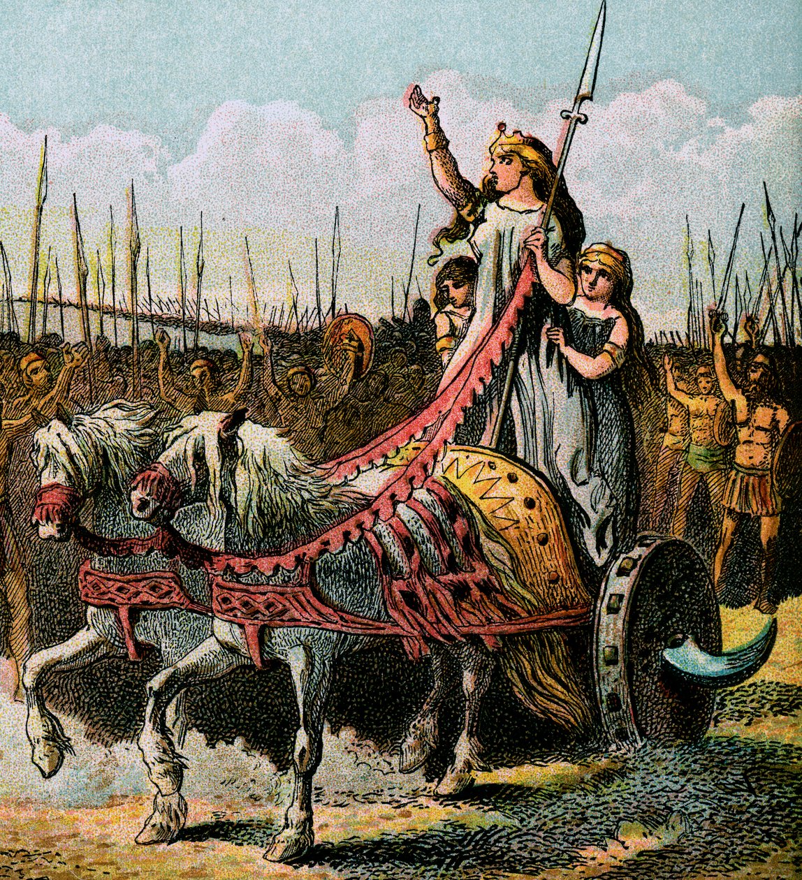 Boadicea और उसकी सेना, c1850 द्वारा अज्ञात
