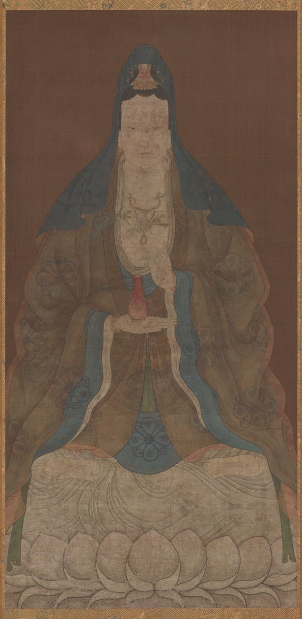 फूलदान और विलो टहनी के साथ बोधिसत्व अवलोकितेश्वर गुआनिन, मिंग राजवंश, 1368-1644। द्वारा अज्ञात