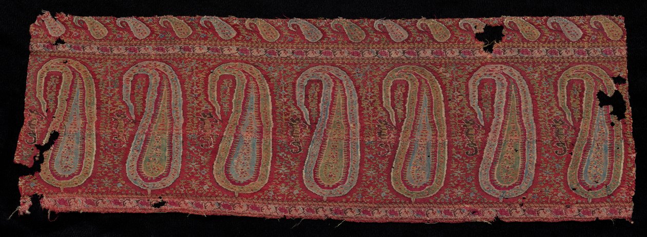 एक शाल की सीमा, 1800s। द्वारा अज्ञात