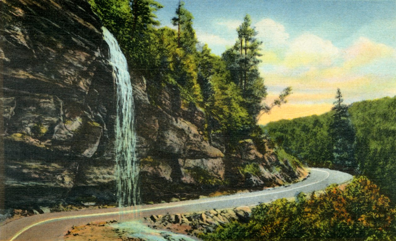 ब्राइडल वील फॉल्स, पश्चिमी उत्तरी कैरोलिना, 1942। द्वारा अज्ञात