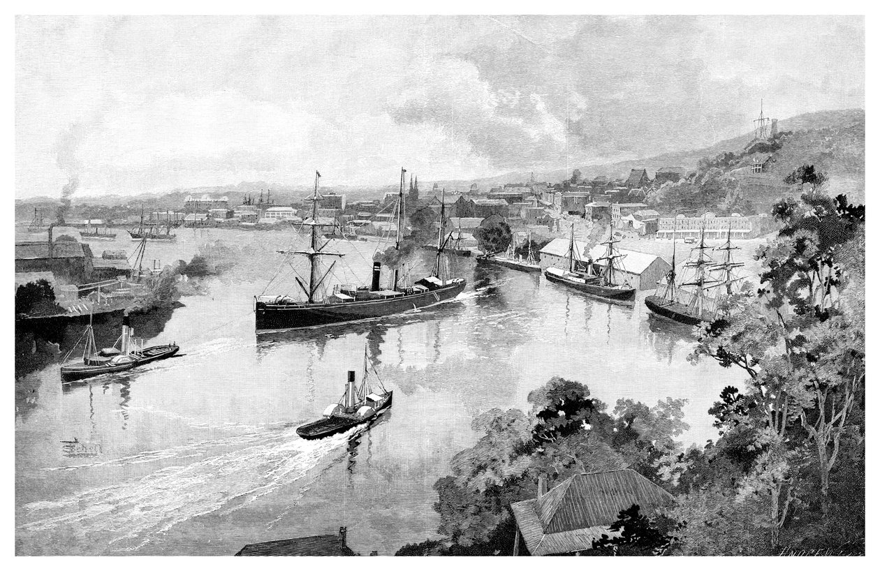 बोइस टेरेस से ब्रिस्बेन, 1886 द्वारा अज्ञात