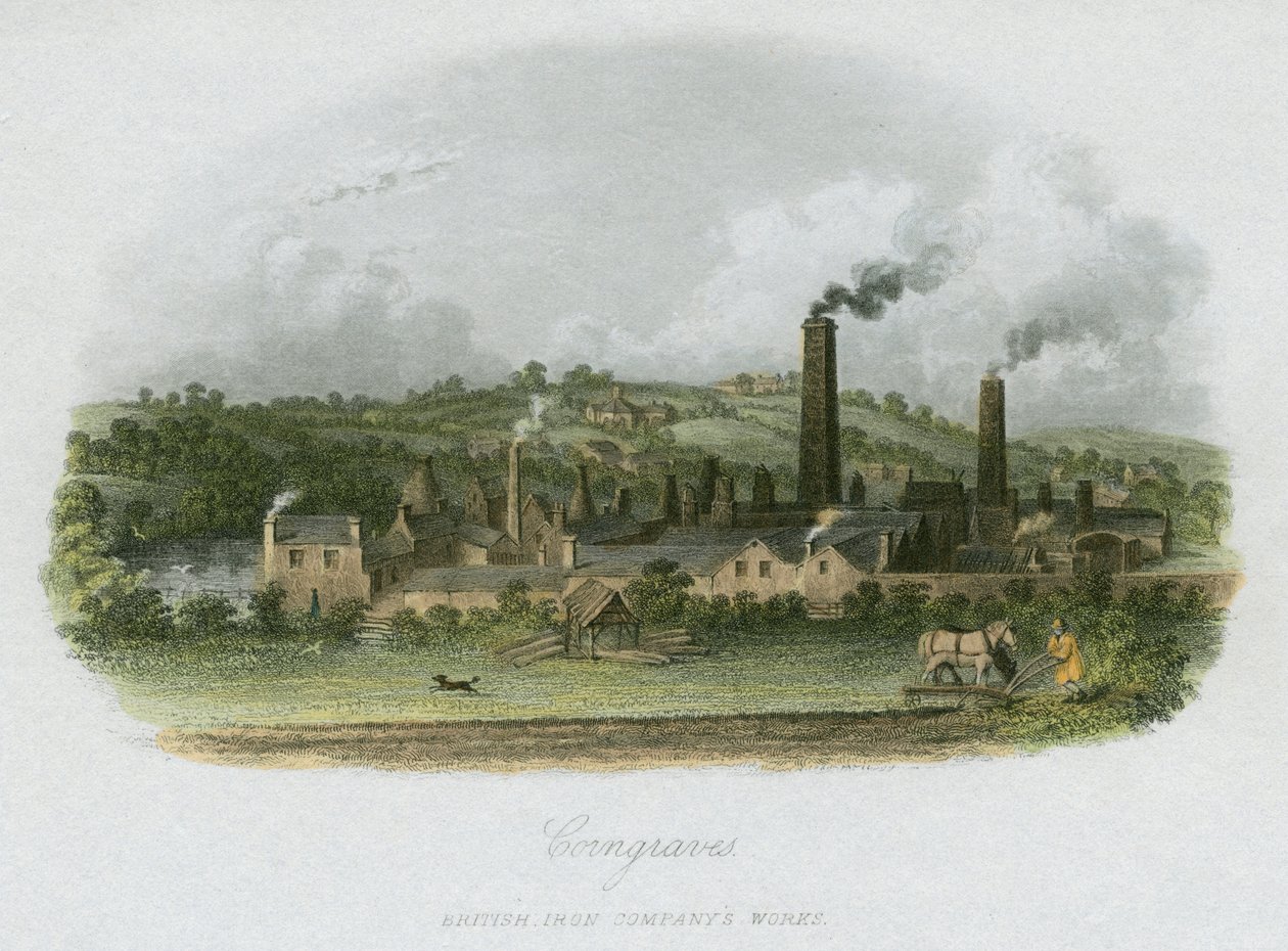 ब्रिटिश आयरन कंपनी, कॉर्नग्रेव में, हेल्सोवन, वेस्ट मिडलैंड्स, c1835 के पास काम करती है द्वारा अज्ञात