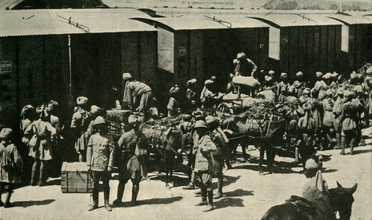 बॉम्बे, भारत, प्रथम विश्व युद्ध, 1914, c1920 में ब्रिटिश और भारतीय सैनिक। द्वारा अज्ञात