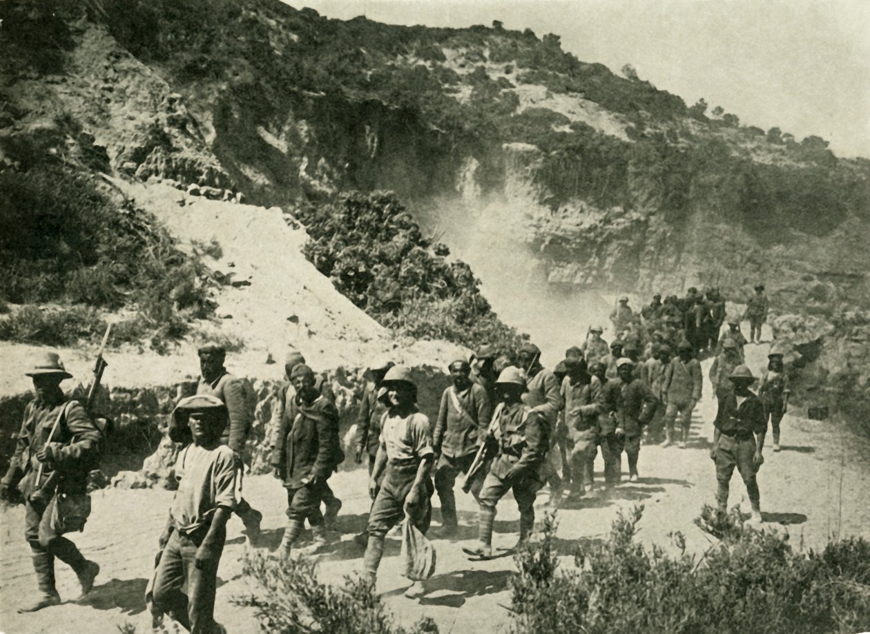 तुर्की कैदियों के साथ ब्रिटिश सेना, प्रथम विश्व युद्ध, 1915, c1920। द्वारा अज्ञात