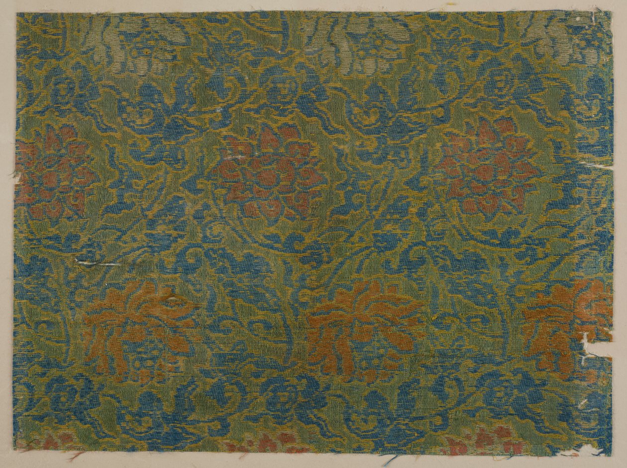 ब्रोकेड, रेशम. एक नमूना, ईदो काल, 1615-1868। द्वारा अज्ञात