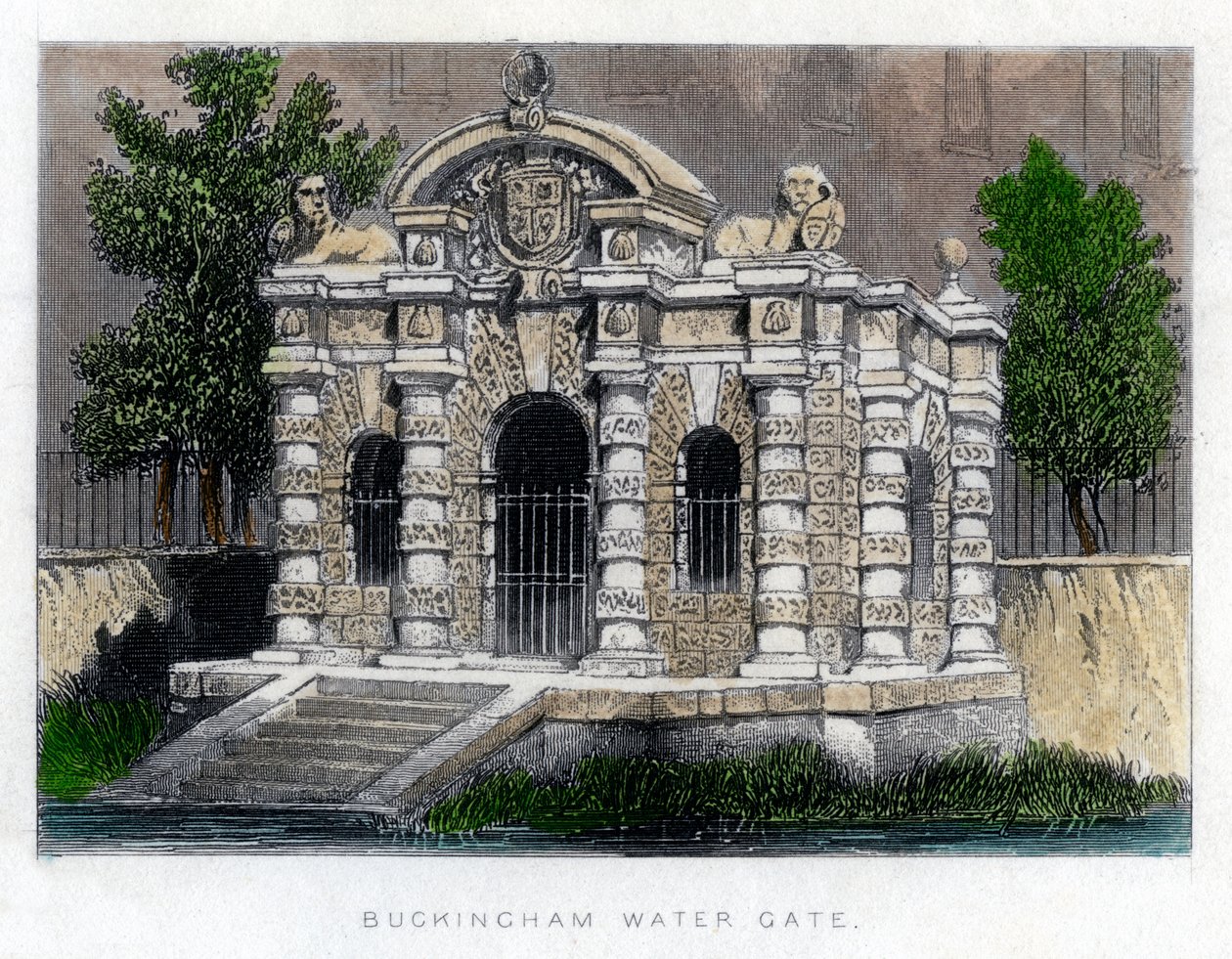 बकिंघम वॉटर गेट, द स्ट्रैंड, लंदन, c1850 द्वारा अज्ञात