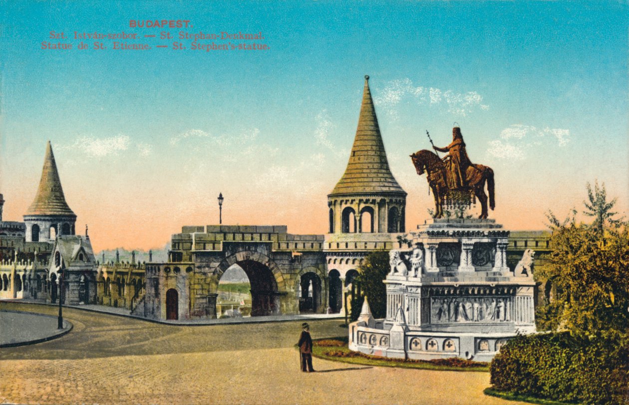 बुडापेस्ट। - सेंट स्टीफेंस-प्रतिमा, c1900। द्वारा अज्ञात