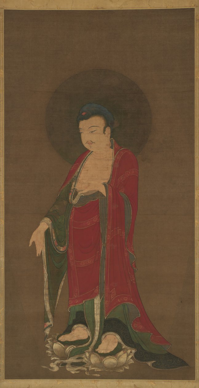 बुद्ध अमिताभ अपनी शुद्ध भूमि से उतरते हुए, 13 वीं शताब्दी के अंत में। द्वारा अज्ञात