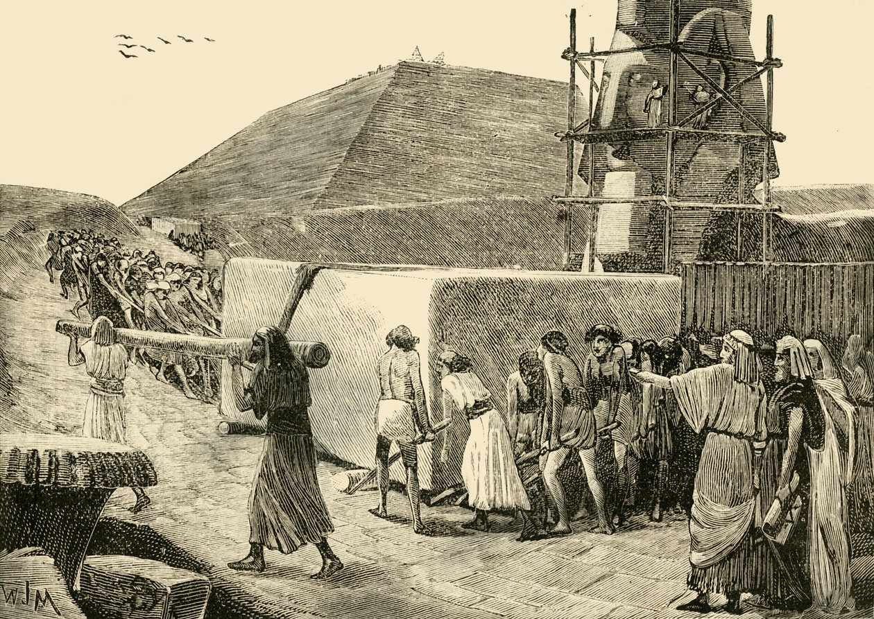 एक पिरामिड का निर्माण, 1890। द्वारा अज्ञात