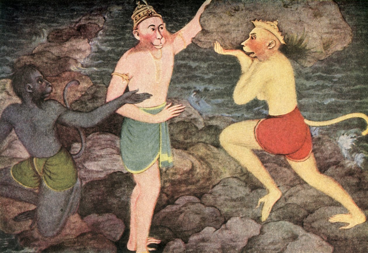 'राम के पुल का निर्माण', 1920। द्वारा अज्ञात