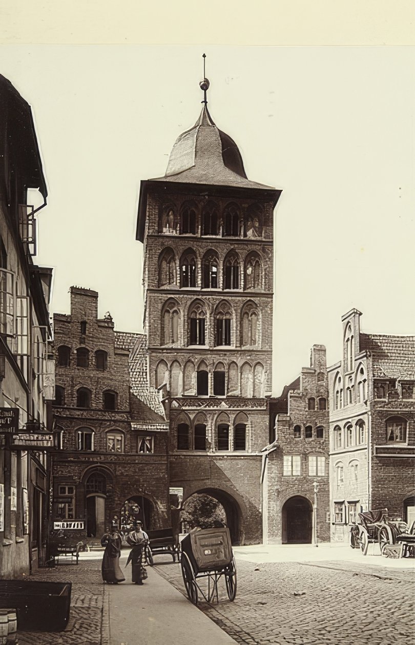 लुबेक का कैसल गेट। 1900 के आसपास द्वारा अज्ञात