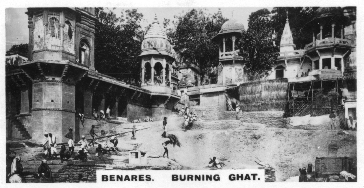बर्निंग घाट, बनारस, भारत, c1925 द्वारा अज्ञात