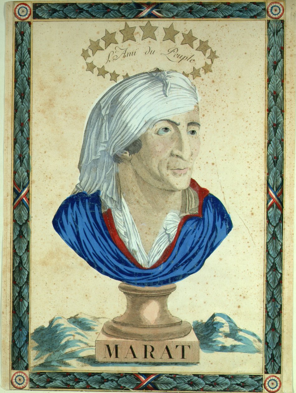 मराट की प्रतिमा, 1793-1794। द्वारा अज्ञात