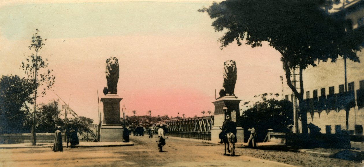 काहिरा: द कासर - एल - नील ब्रिज, c1918-c1939। द्वारा अज्ञात
