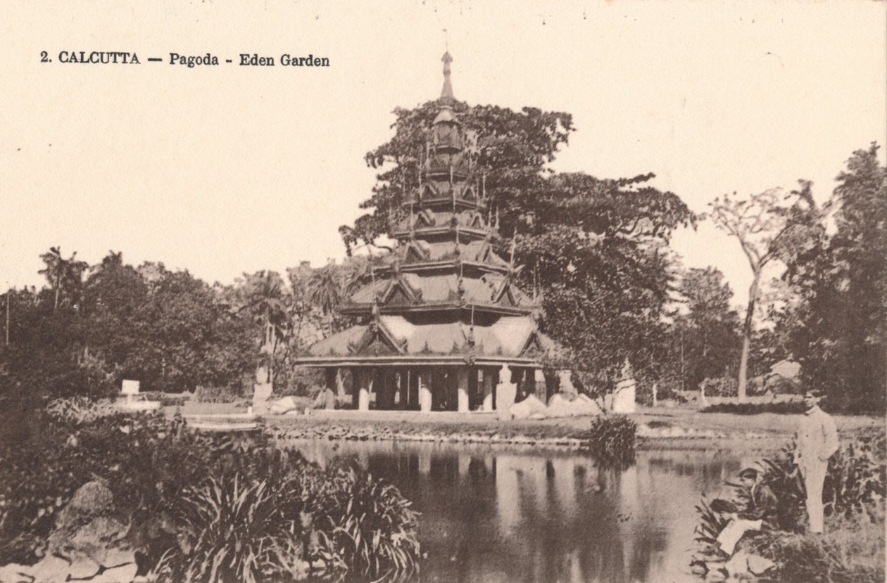 कलकत्ता - पगोडा - ईडन गार्डन, c1900 द्वारा अज्ञात