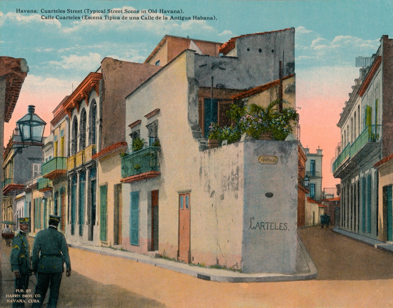 Calle Cuarteles, ओल्ड हवाना, क्यूबा में विशिष्ट सड़क दृश्य, c1920 द्वारा अज्ञात