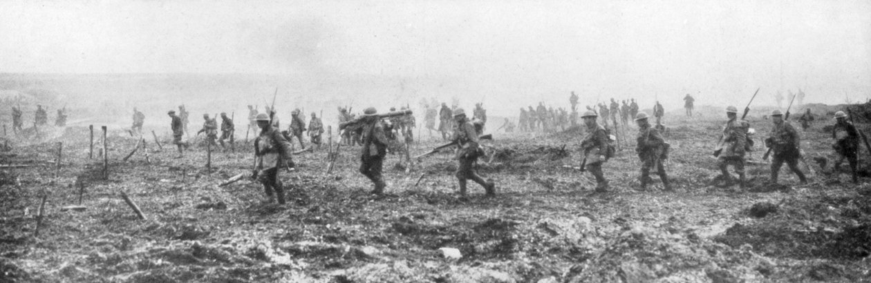 कनाडा के सैनिक नो मेंस लैंड, विमी, फ्रांस, प्रथम विश्व युद्ध, 9 अप्रैल 1917 द्वारा अज्ञात