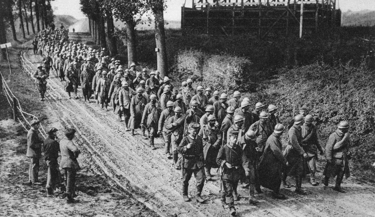 फ्रांसीसी सैनिकों पर कब्जा कर लिया, सोम्मे, फ्रांस, प्रथम विश्व युद्ध, 1917 द्वारा अज्ञात