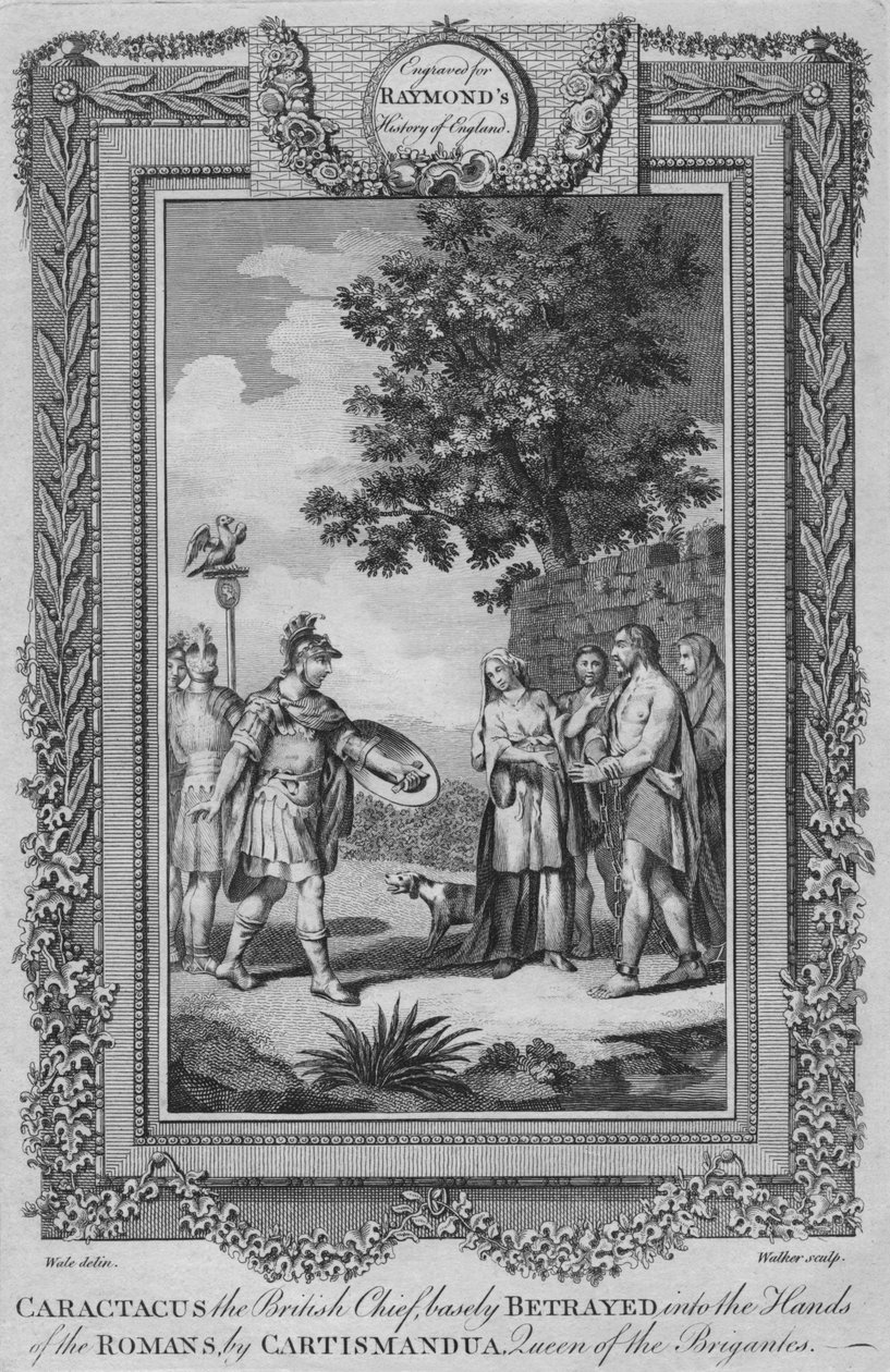 कार्क्टाकस, ब्रिटिश मुखिया, कार्टिज़ंडुआ, सी 1787 द्वारा रोमियों के हाथों में पूरी तरह से धोखा दिया गया द्वारा अज्ञात