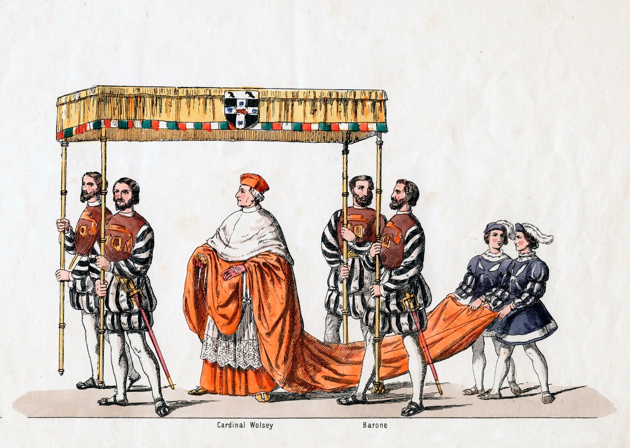 कार्डिनल वोल्सी, शेक्सपियर प्ले के लिए पोशाक डिजाइन, 19 वीं शताब्दी के हेनरी VIII द्वारा अज्ञात