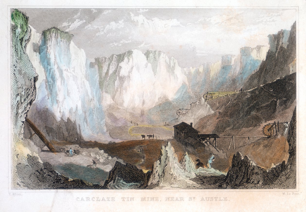 सेंट ऑस्टेल, कॉर्नवाल, इंग्लैंड, c1825, 1837 के पास कारग्लाज़ टिन की खान द्वारा अज्ञात