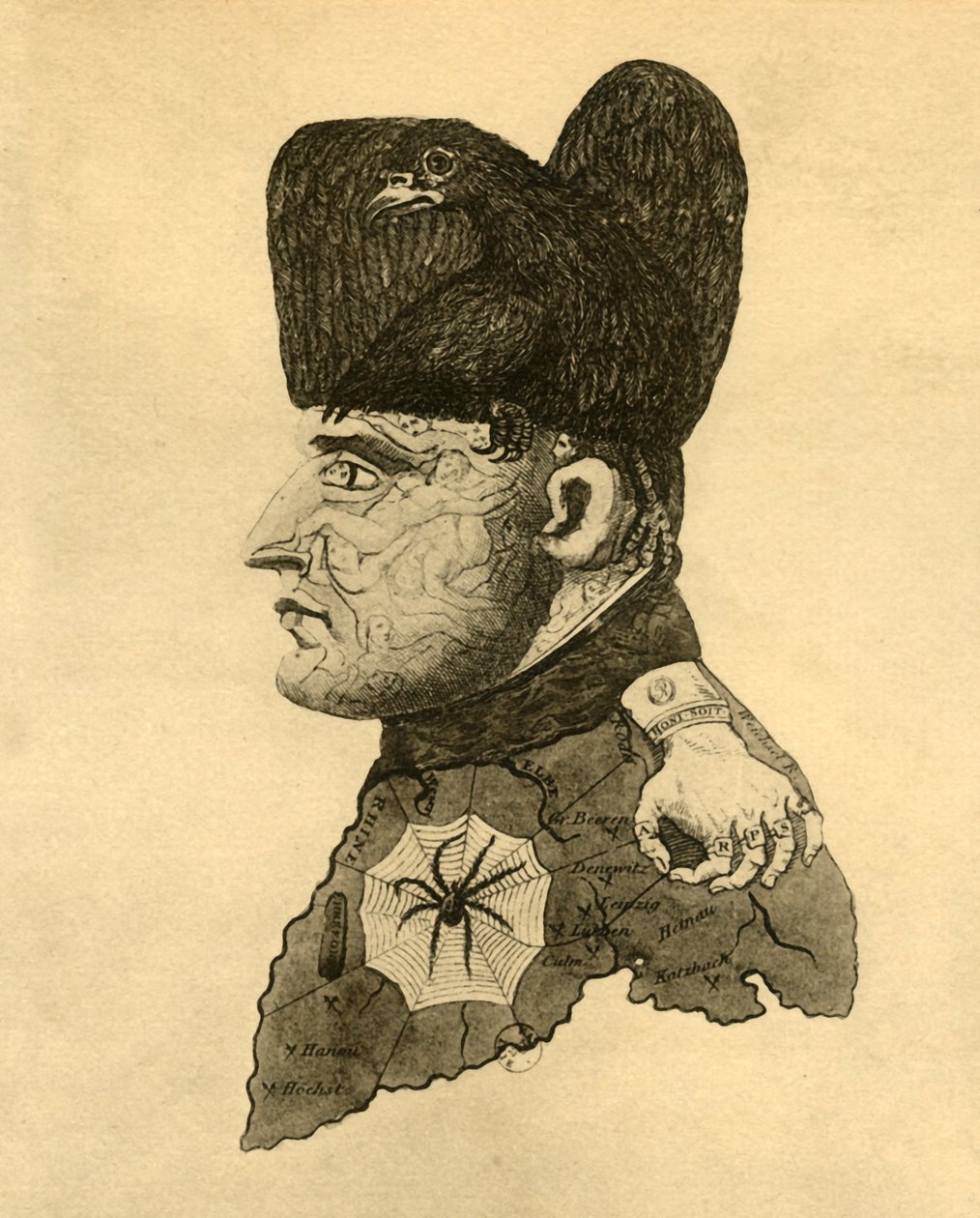 नेपोलियन का कैरिकेचर, c1814, 1921। द्वारा अज्ञात