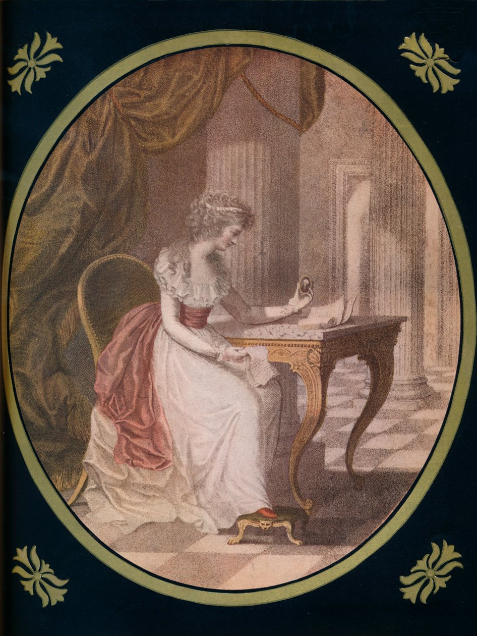 लिचफील्ड की कैरोलीन, वाल्डस्टीन पिक्चर पर ध्यान दे रही है, c1780s, 1910 द्वारा अज्ञात