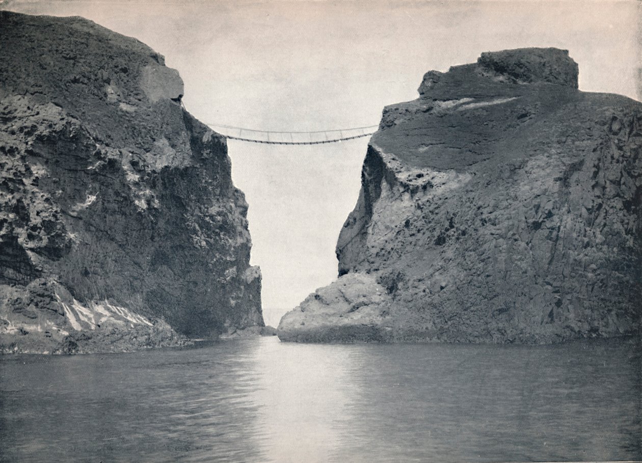 कैरिक-ए-रेड - द चैस, 1895 में रोप ब्रिज के पार द्वारा अज्ञात