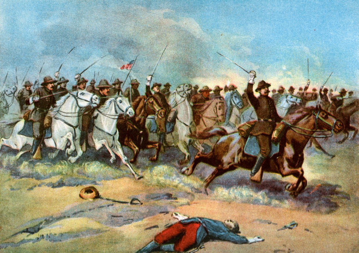 अमेरिकी नियमित, स्पेनिश-अमेरिकी युद्ध, 1898 द्वारा कैवलरी शुल्क द्वारा अज्ञात
