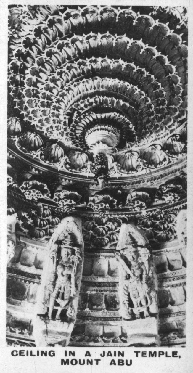 जैन मंदिर, माउंट आबू, राजस्थान, भारत में सीलिंग, c1925 द्वारा अज्ञात