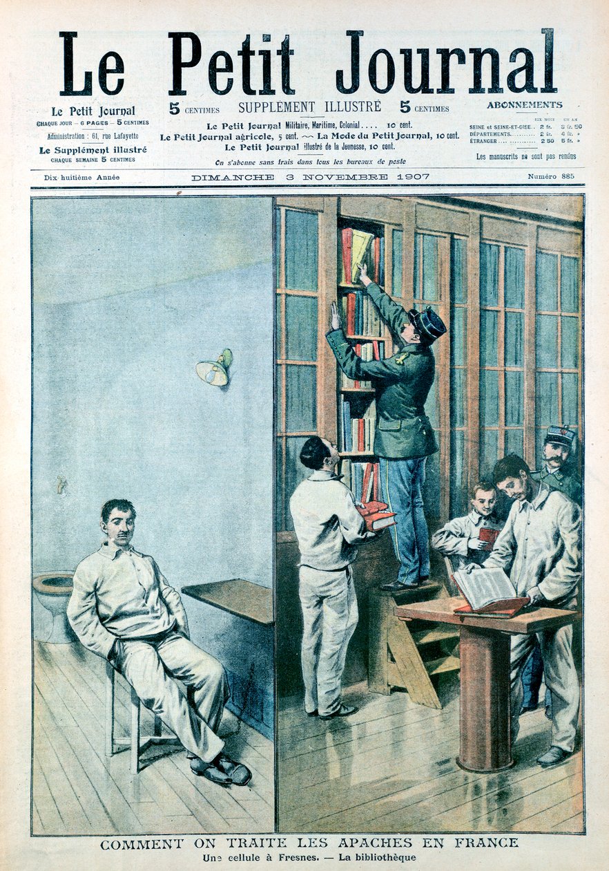 फ्रेन्स, 1907 में जेल में सेल और पुस्तकालय द्वारा अज्ञात