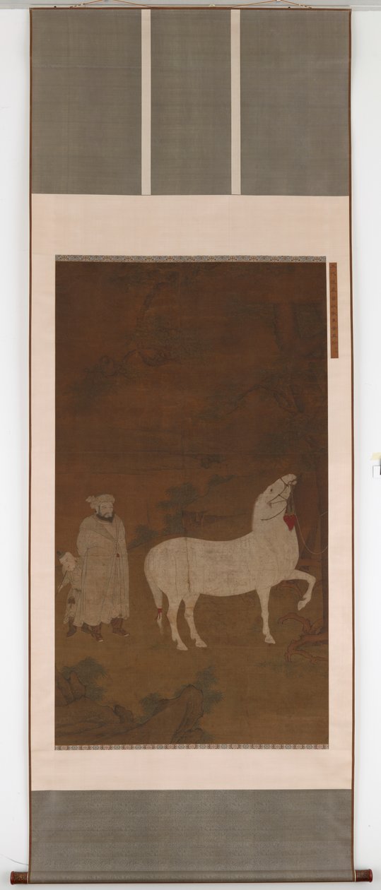 मध्य एशियाई दूल्हा घोड़े को चराते हुए, 14वीं सदी। द्वारा अज्ञात