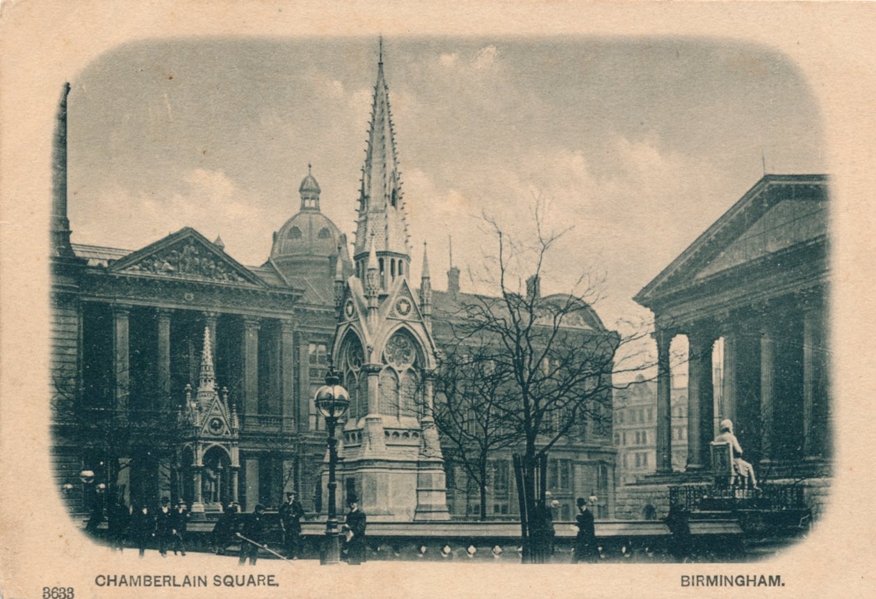 चेम्बरलेन स्क्वायर, बर्मिंघम, c1905 द्वारा अज्ञात