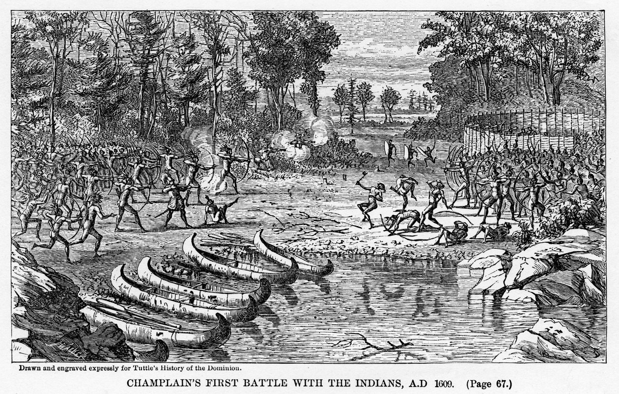 भारतीयों के साथ पहली लड़ाई, प्रथम 1609, 1877 ई द्वारा अज्ञात