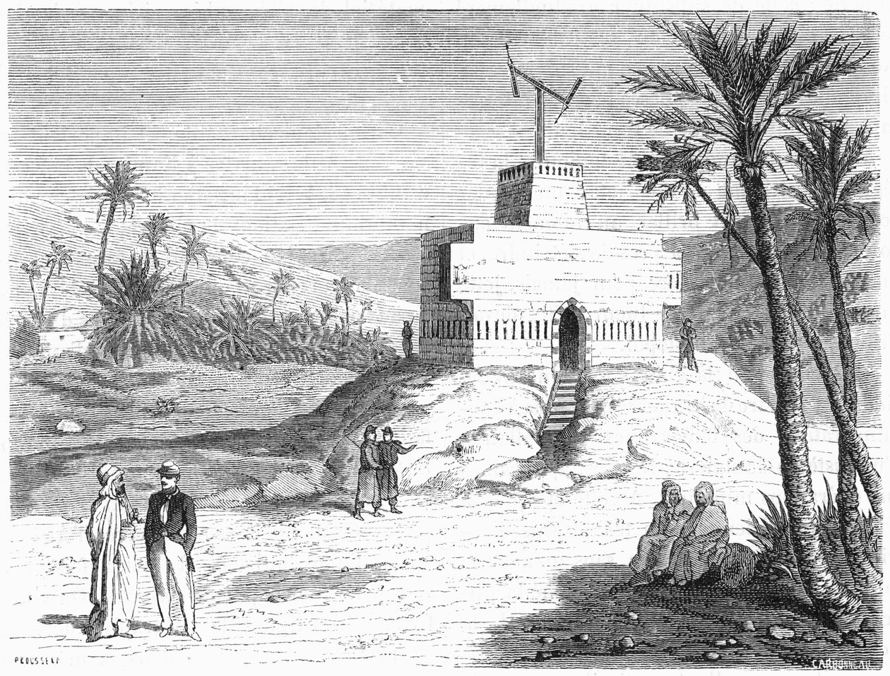 चैप्स एरियल टेलीग्राफ सिस्टम, अल्जीरिया, 19 वीं शताब्दी के मध्य, c1870। द्वारा अज्ञात