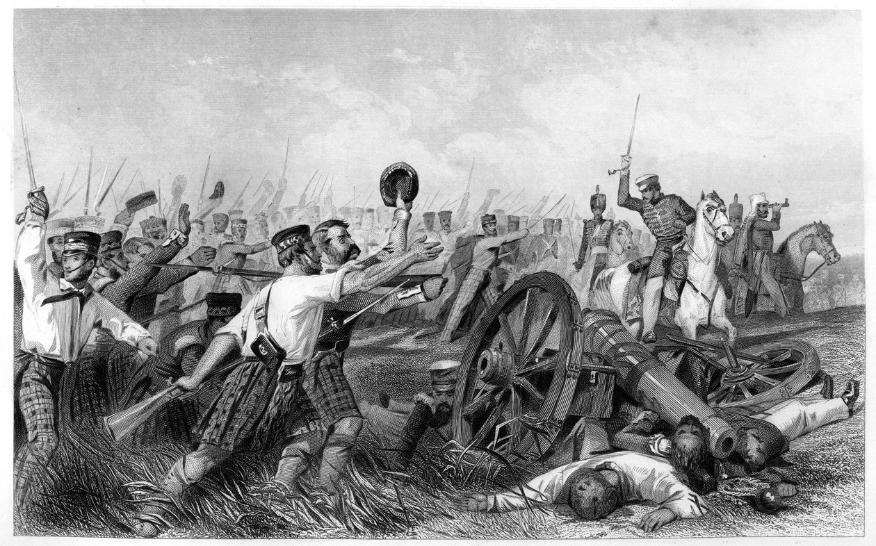 जनरल हेवलॉक, 1857, c1860 के तहत, कावपोर से पहले हाईलैंडर्स का प्रभार द्वारा अज्ञात