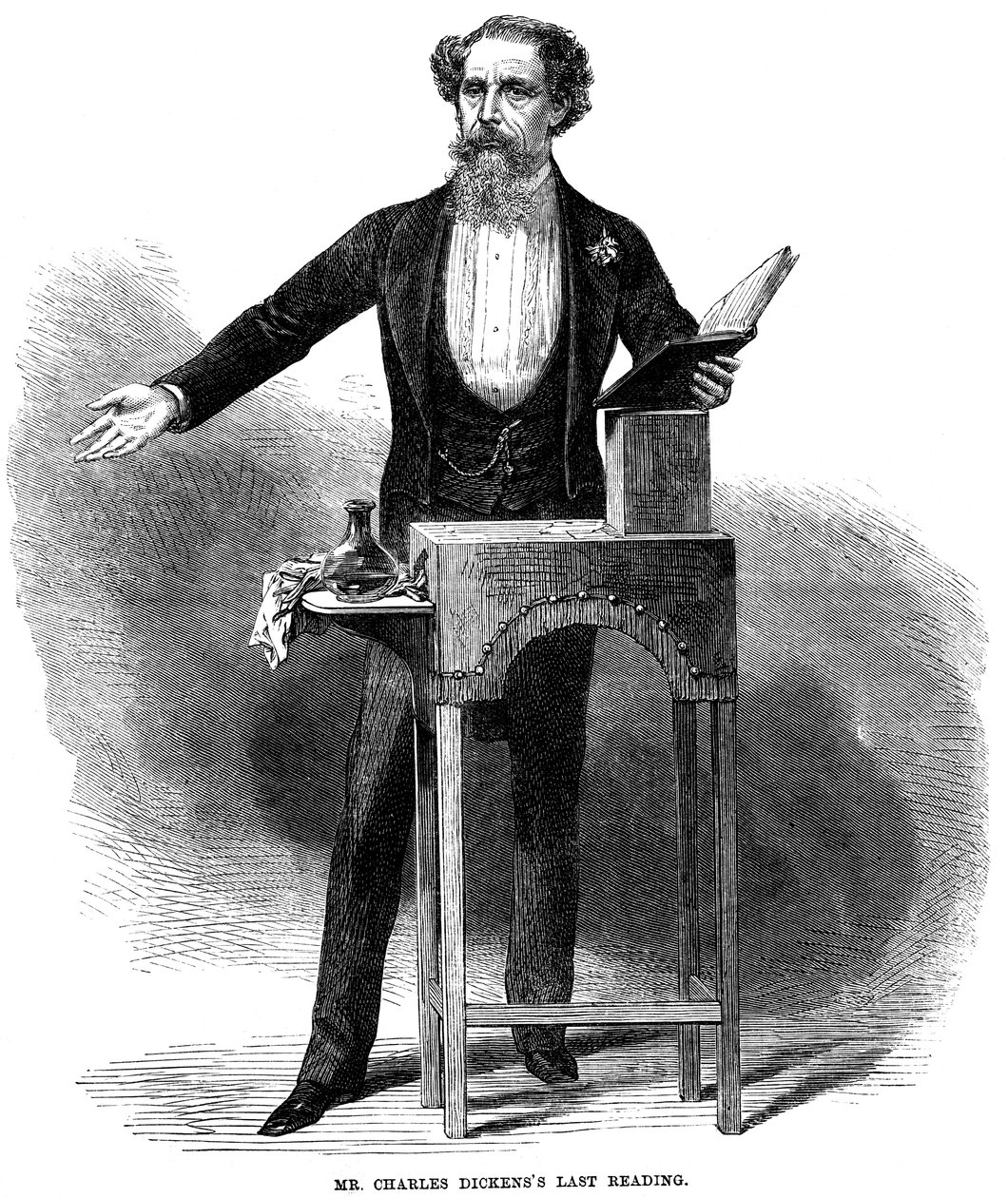 चार्ल्स डिकेंस 1812-70, सेंट जेमेस्स हॉल, लंदन में 5 मार्च 1870 को अपना अंतिम सार्वजनिक पठन द्वारा अज्ञात