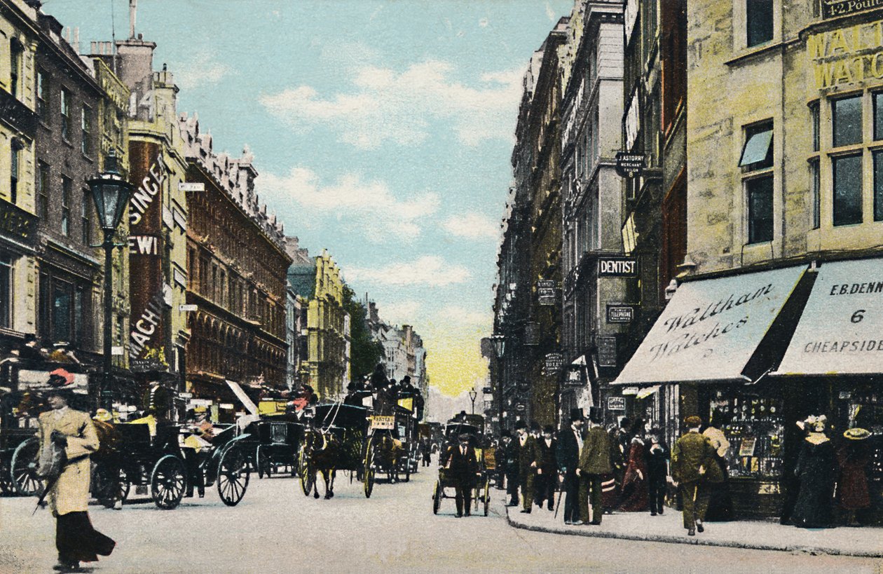 Cheapside। सेंट पॉल एंड। लंदन, 1906। द्वारा अज्ञात