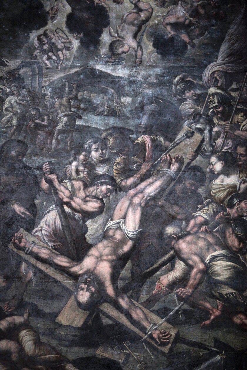 Chiesa della Grazia, Galatina, Apulia पेंटिंग सेंट पीटर के क्रूस पर चढ़ने का चित्रण, Galatina, इटली द्वारा अज्ञात