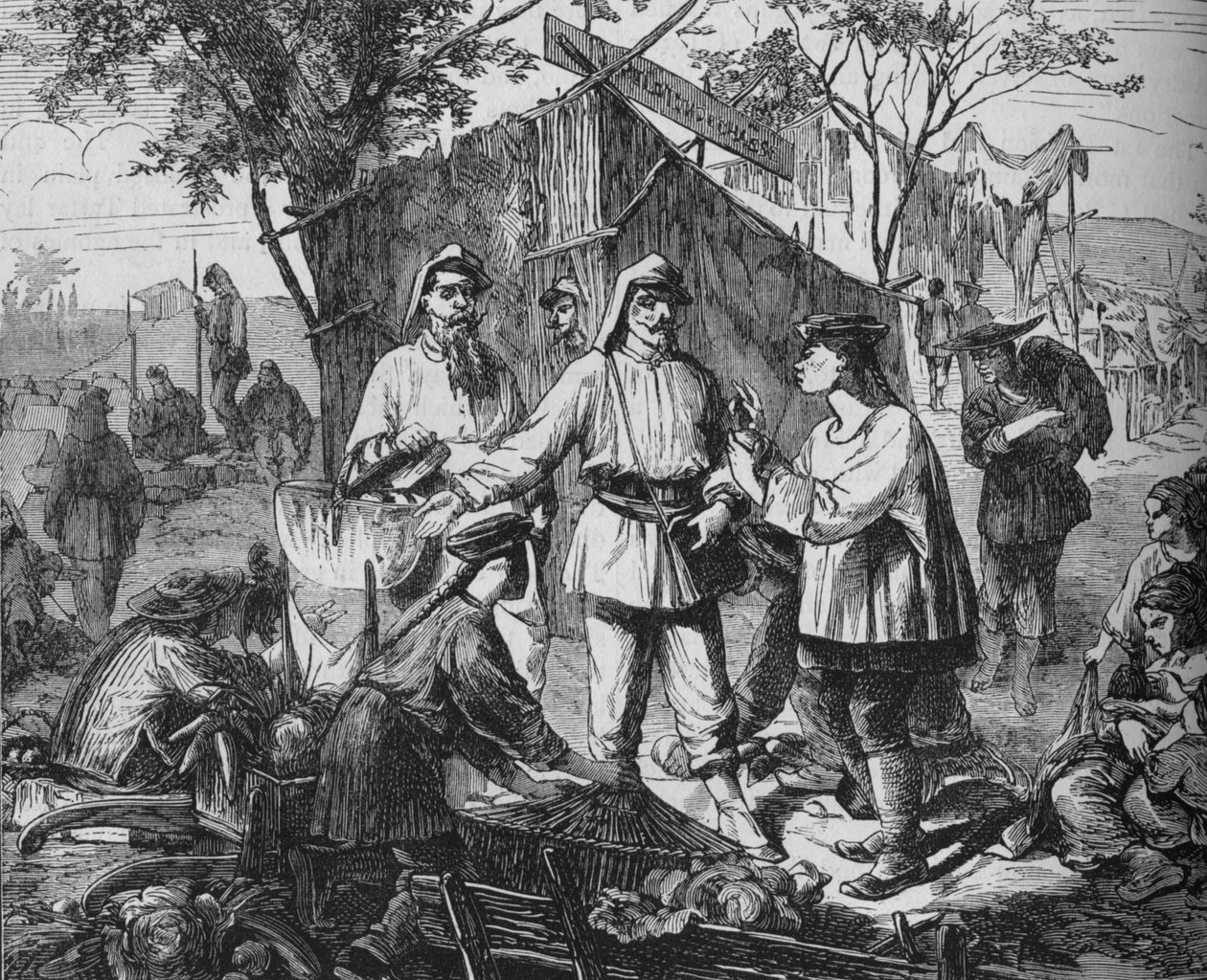 सहयोगियों के शिविर में चीनी व्यापारियों, c1880 द्वारा अज्ञात