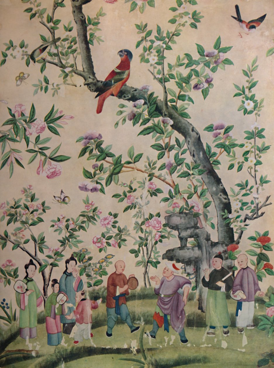 चीनी हस्त-चित्रित दीवार-पत्र, 1928 द्वारा अज्ञात