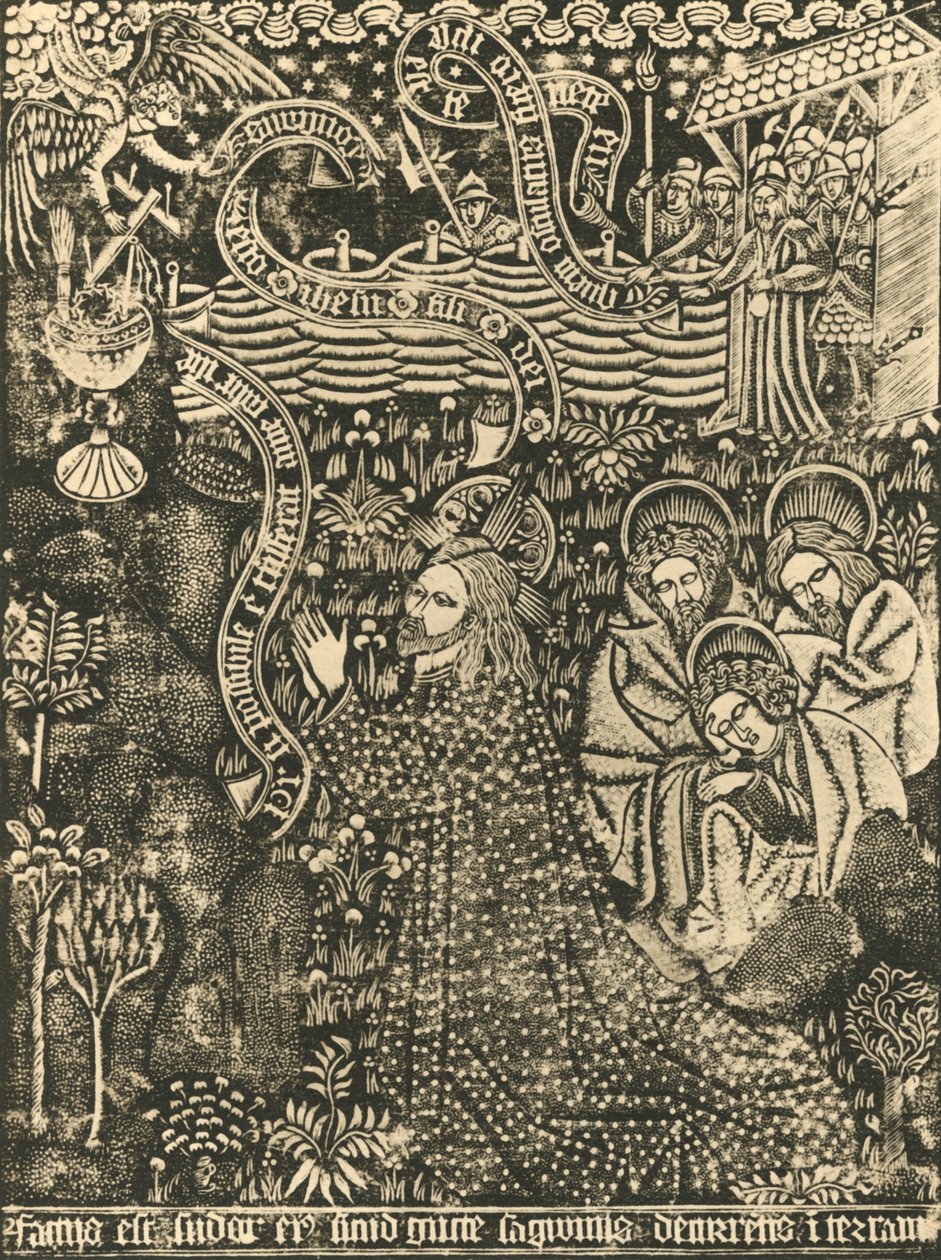 जैतून के पहाड़ पर क्राइस्ट डॉटेड प्रिंट, 1915। द्वारा अज्ञात